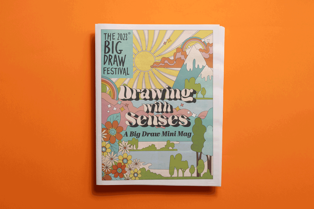 The Big Draw 2023 festival programme newspaper printed by Newspaper Club