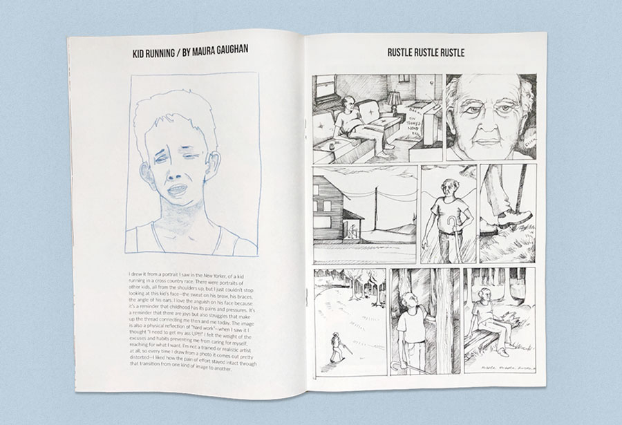 Illustrated zine Space Cadet, published by ROBIN SCHEINES & NATALIA OLBINSKI. Printed by Newspaper Club.