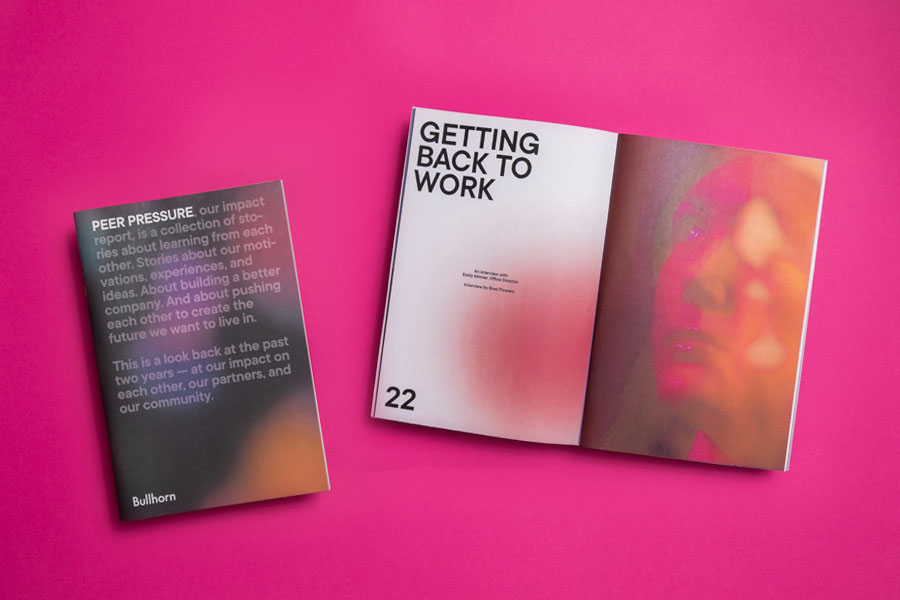 Bullhorn creative agency impact report printed by Newspaper Club