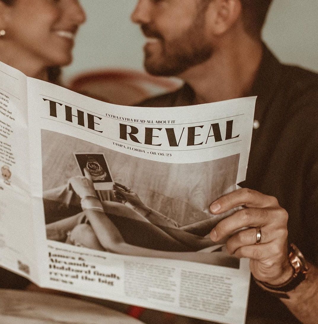 Gender reveal newspaper