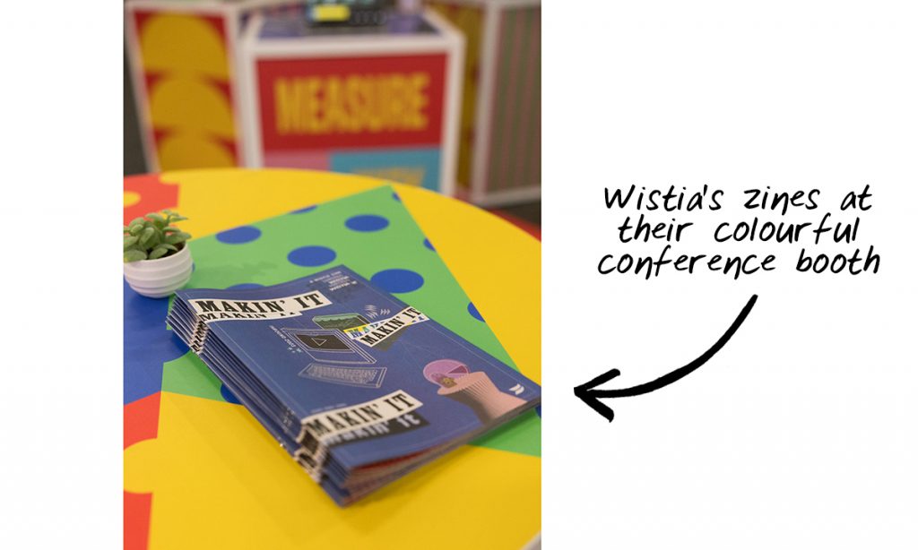 Wistias' creative conference takeaway for Hubspot's INBOUND conference. Zine printed by Newspaper Club.