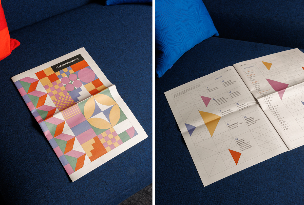 Adobe Design Brief broadsheet printed by Newspaper Club