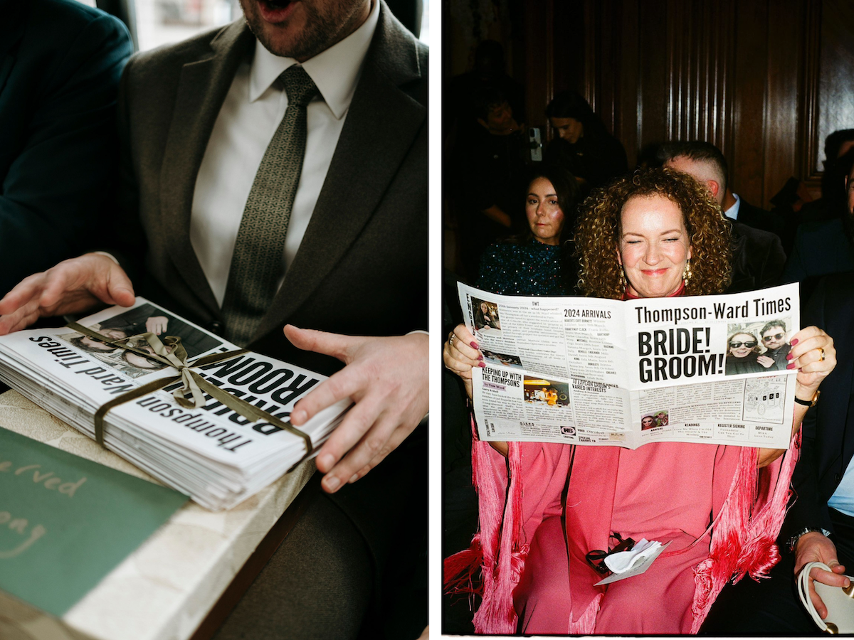 Amber and Tom custom wedding newspaper