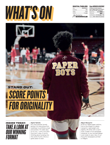 Front cover of Digital Tabloid 55gsm improved PDF sample