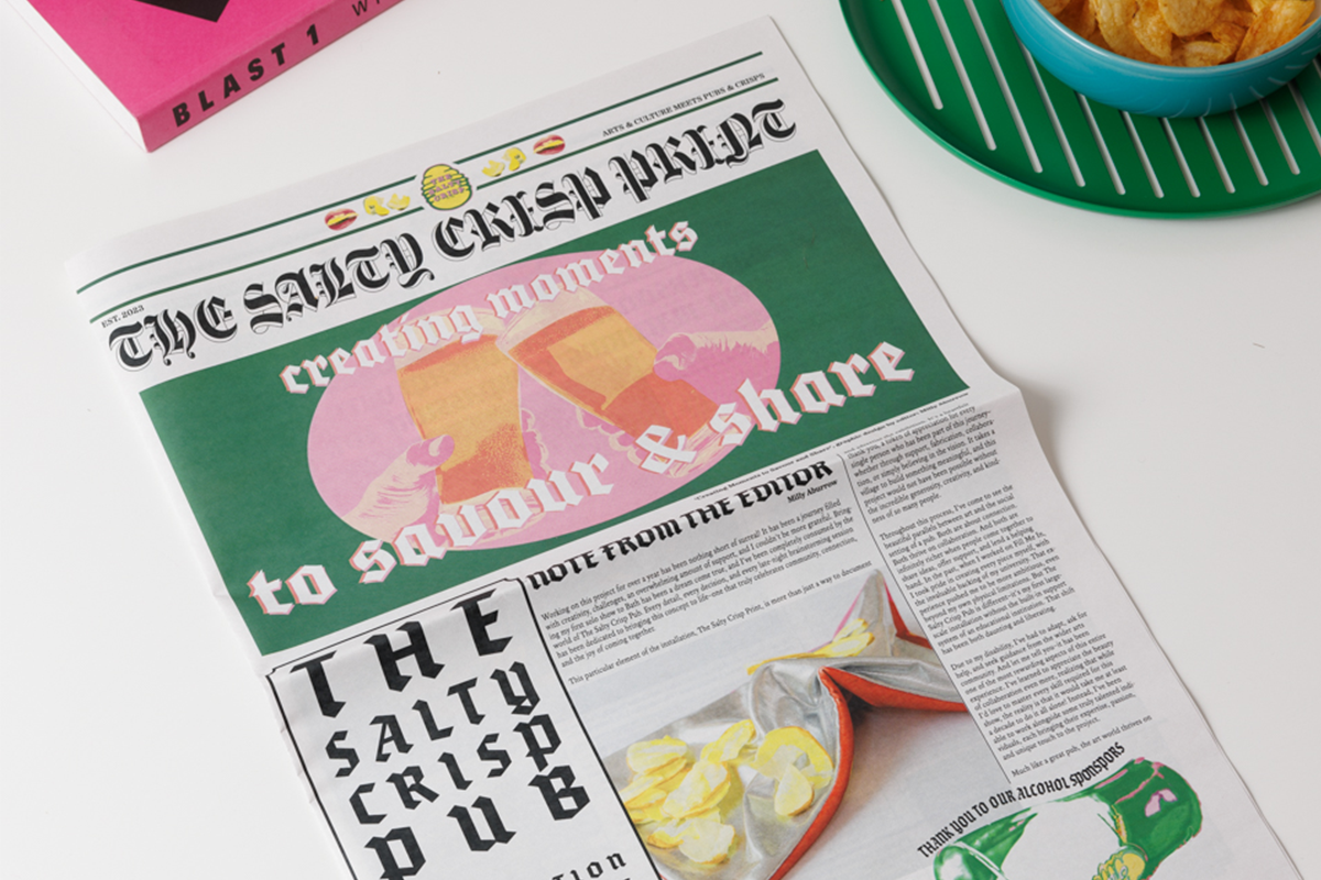 Milly Aburrow Salty Crisp Pub installation